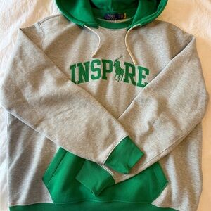Gray Hoodie with Green Accents by Polo Ralph Lauren